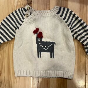 Tea Collection Cream and Black Striped Sweater